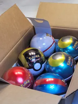 6 Sealed New Pokemon TCG PokeBall Pokeball Ball Tin 2025 Display Case Packs Card - Image 5