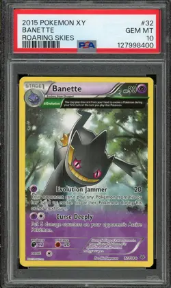 2015 Pokemon XY Roaring Skies Banette Non Holo Rare #32 PSA 10 Gem Mint - Image 1