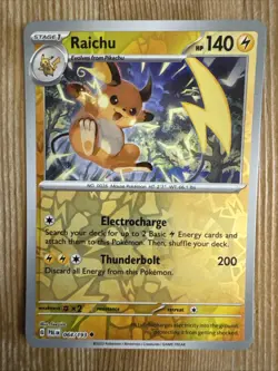 Raichu 064/193 Reverse Holo Uncommon Pokemon TCG S&C Paldea Evolved - Image 1