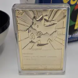 Pokemon Togepi Burger King 23k Gold Plated Trading Card Blue Box 1999 - Image 3