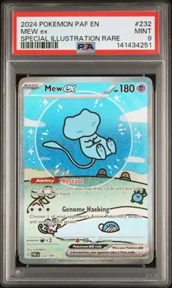 2024 POKEMON PAF EN-PALDEAN FATES SPECIAL ILLUSTRATION RARE #232 MEW EX PSA 9 - Image 1
