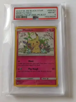 POKEMON TEAM UP SM BLACK STAR PROMO MIMIKYU #SM163 HOLO PSA 8 NM-MT - Image 1