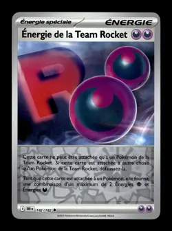 Carte Pokemon Energie de la Team Rocket Reverse 182/182 Rivalites Destinees Fran - Image 1
