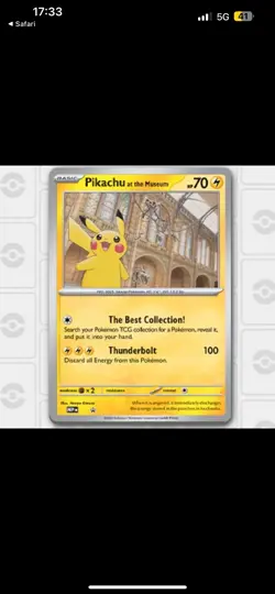 Pikachu At The Museum, Pokemon TCG Natural History Museum Jumbo Promo SEALED - Image 1