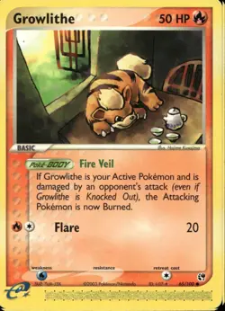 Growlithe 65/100 Common EX Sandstorm Pokemon - Image 1