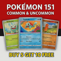 Pokemon TCG 151 S&V Singles Common & Uncommon Card List NM/Mint English - Image 1