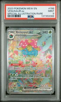 PSA 9 MINT Venusaur ex 198/165 Sv: Scarlet & Violet 151 Holo Pokemon 2023 - Image 1