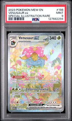 PSA 9 MINT Venusaur ex 198/165 Sv: Scarlet & Violet 151 Holo Pokemon 2023 - Image 1