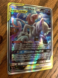 MEWTWO & MEW GX HP270 TAG TEAM CUSTOM HOLO FULL/FAN ART PROMO CARD SM191 - Image 1