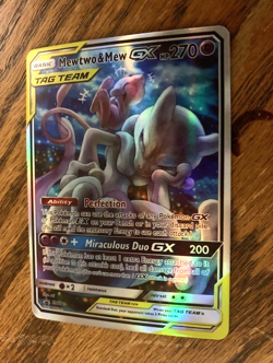 MEWTWO & MEW GX HP270 TAG TEAM CUSTOM HOLO FULL/FAN ART PROMO CARD SM191 - Image 2