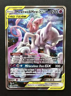 Pokemon Card - Mewtwo & Mew GX SM191 Tag Team Black Star Promo Holo - Image 1