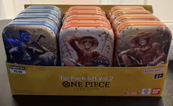 (LOT OF 12) One Piece CCG Card Game 2-Pack Mini Tin Set Vol 2 Bandai New Sealed - Image 1