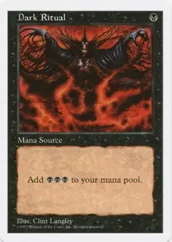 5th Edtion MTG 1 Dark Ritual Magic - Image 1