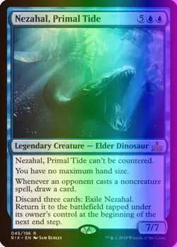 MTG Magic the Gathering Nezahal, Primal Tide (45/219) Rivals of Ixalan LP FOIL - Image 1