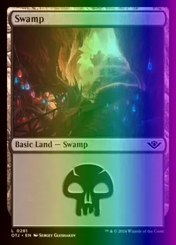 MTG Magic the Gathering Swamp (281/441) Outlaws of Thunder Junction LP FOIL - Image 1