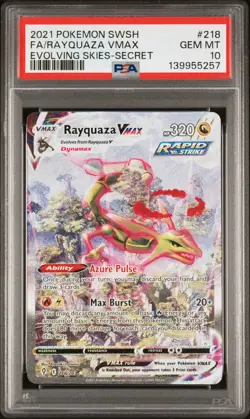 2021 POKEMON SWORD & SHIELD EVOLVING SKIES SECRET FULL ART/RAYQUAZA VMAX PSA 10 - Image 1