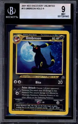 2001 Pokemon Neo Discovery Umbreon-Holo #13 BGS 9 MINT - Image 1