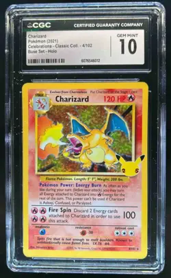 2021 Pokemon SWSH Celebrations Charizard Classic Collection #4/102 CGC 10 Mint - Image 1