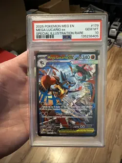 Pokemon 2025 Mega Lucario ex 179/132 SIR Mega Evolution Gem Mint PSA 10 - Image 1