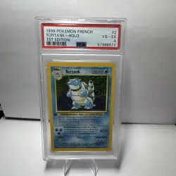 Pokemon (french) Tortank Base Set 2/102 1st Edition Holo Rare French PSA 4 1999 - Image 1