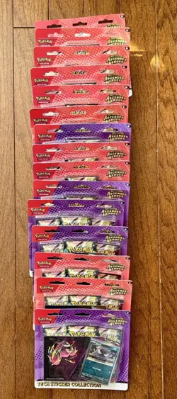 15x Lot Pokemon Mega Evolution Ascended Heroes Tech Sticker (45 Packs) In Hand - Image 1