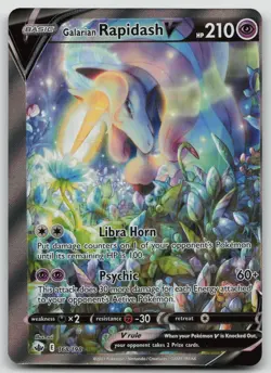 Galarian Rapidash V Error Miscut Pokemon 2021 Chilling Reign 168/198 - Image 1