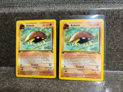 Lot of 2 Kabuto Fossil Pokemon #50/62 1st Edition Common - Image 1