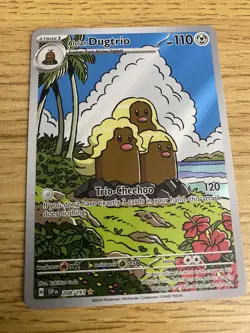 Pokemon TCG Card Alolan Dugtrio 208/191 Surging Sparks Illustration Rare - Image 1