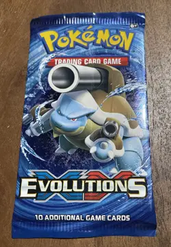 Pokemon TCG XY Evolutions Booster Pack Blastoise Art Factory Sealed 10 Cards - Image 1