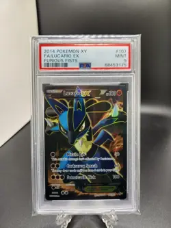 2014 Pokemon Lucario EX Full Art Holo Rare Card 107/111 XY Furious Fists PSA 9 - Image 1