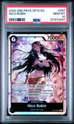 PSA 10 Nico Robin OP12-087 SR 2025 One Piece Op12-Legacy Of The Master #087 - Image 1