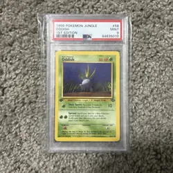 1999 POKEMON JUNGLE 1ST ED #58 ODDISH PSA 9 - Image 1