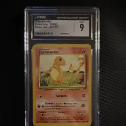 Pokemon TCG Charmander 46/102 Base Set Regular Common 1999 CGC 9 English - Image 1