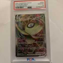 2021 POKEMON SWORD & SHIELD CHILLING REIGN #008 FULL ART/CELEBI VMAX PSA 10 - Image 1