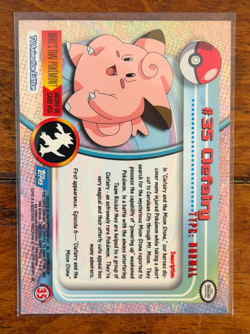 1999 Topps Pokemon Clerfairy #35 FOIL TV Animation Edition Blue Logo Holo - Image 2