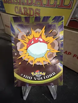 VOLTORB #100 Holo Foil 1999 Pokemon Topps Series 1 TV Animation Edition Card - Image 1