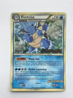 Pokemon BLASTOISE Unleashed STAFF Holo Prerelease Promo 13/90 - Image 1