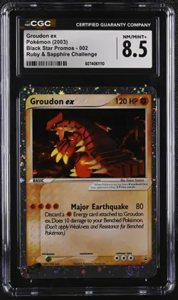 CGC 8.5 Groudon ex 2003 Black Star Promos 002 Holo Pokemon Card - Image 1