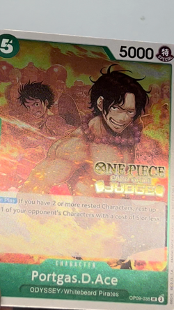Portgas.D.Ace Judge Pack Vol. 6 One Piece Foil Stamped Promotion Card OP09-035 - Image 2
