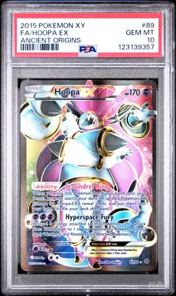 2015 POKEMON XY ANCIENT ORIGINS #89 FULL ART/HOOPA EX PSA 10 - Image 1