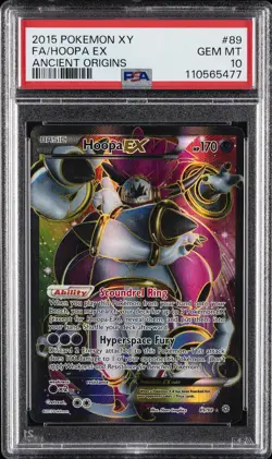 2015 POKEMON XY ANCIENT ORIGINS #89 FULL ART/HOOPA EX PSA 10 - Image 1