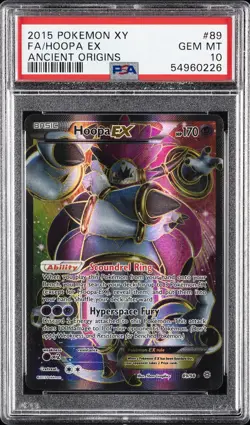 2015 POKEMON XY ANCIENT ORIGINS #89 FULL ART/HOOPA EX PSA 10 - Image 1