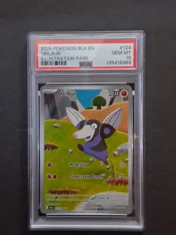 2025 Pokemon Drilbur Illustration Rare Black Bolt #124 PSA 10 - Image 1