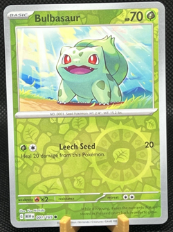 Pokemon Bulbasaur 001/165 Reverse Holo Scarlet & Violet 151 TCG 2023 NM+ - Image 1