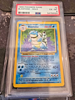 1999 POKEMON BASE SET UNLIMITED #2 BLASTOISE-HOLO PSA 6 EX - MT *Quick Shipping* - Image 1