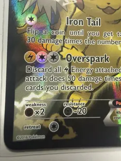 Pokemon Generations Pikachu EX XY 124 Full Art Holo Black Star Promo NM - Image 4