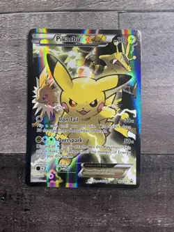 Pokemon Generations Pikachu EX XY 124 Full Art Holo Black Star Promo LP - Image 1