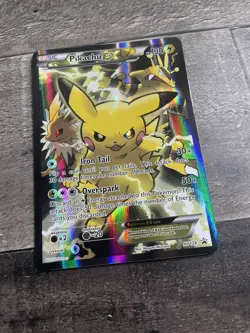 Pokemon Generations Pikachu EX XY 124 Full Art Holo Black Star Promo LP - Image 5