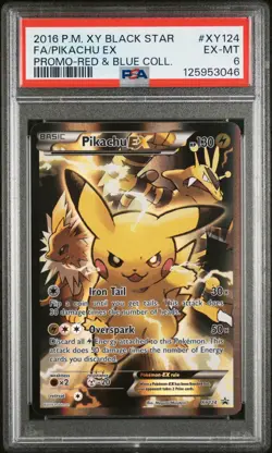 2016 POKEMON XY RED & BLUE COLLECTION PIKACHU EX #XY124 FULL ART PROMO PSA 6 - Image 1