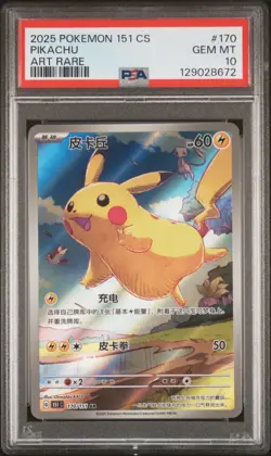 2025 POKEMON SIMPLIFIED CHINESE 151 C-COLLECTION 151 ART RARE PIKACHU PSA 10 - Image 1
